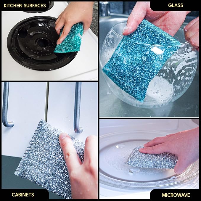 Dish Sponges for Kitchen(30 Pcs) Non-Scratch Scrub Sponges for Dishes, Pots, Pans, Glass, Stainless Steel & Nonstick Cookware–Odor-Resistant, Quick-Dry, Flexible, Durable & Reusable Cleaning Scrubbers