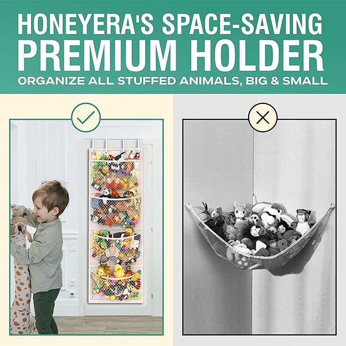 Honeyera The Original Storage for Stuffed Animals, Over Door Organizer for