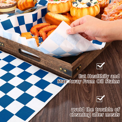Honeydak 600 Pcs Sandwich Wrapping Paper Sheet 15x15 Checkered Food Wax Sheets Parchment Burgers Paper Basket Liner Grease Restaurant Wedding Party Supplies for Wrapping Bread BBQ