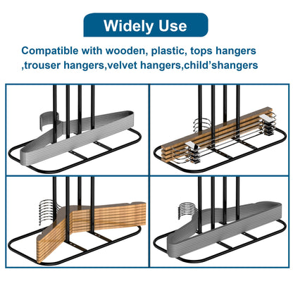 EASTTOWEST Hanger Stacker Organizer, 33 inch Height Stand, Clothes Hanger Storage Rack, Laundry Room, Black