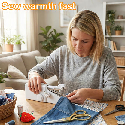 Handheld Sewing Machine, Comes with Exquisite Fabric Box and 120-Piece Sewing Kit, Mini Portable Wireless Handheld Sewing Machine Perfect for Adults, Beginners, and Quick Home Repairs