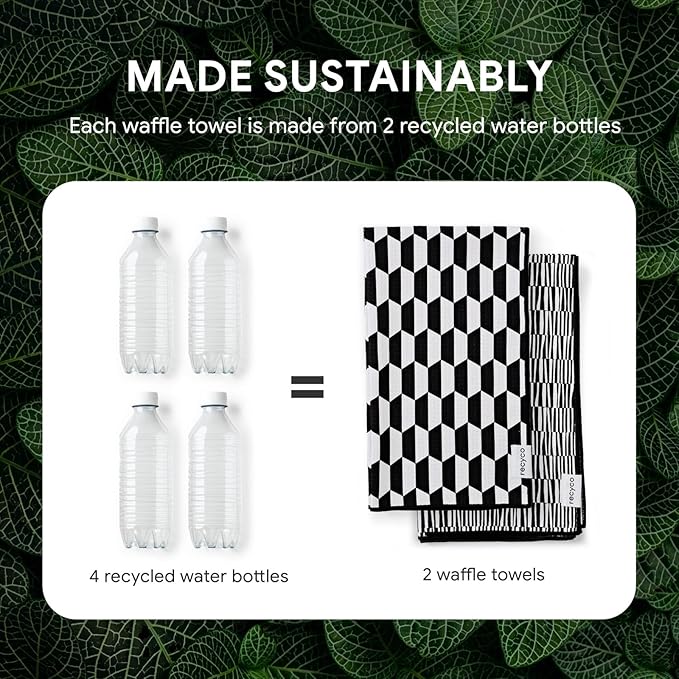 RECYCO Waffle Kitchen Towel Set of 2