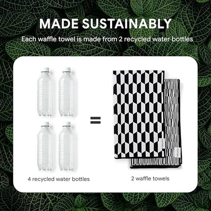 RECYCO Waffle Kitchen Towel Set of 2