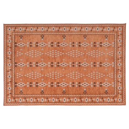Revival Rugs Garland 4'x6' Washable Area Rug for Kitchen Bedroom Dining Room - Oeko-TEX Certified, Peach