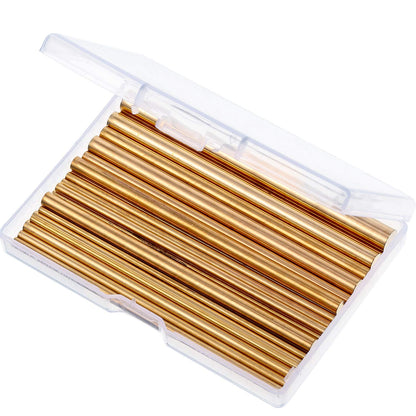 Hotop 24 Pcs Brass Pin for Knife Handles Round Brass Rods Assorted Diameter 1.5-8 mm for 100 mm Length Dowel Rivet Lathe Bar Rod Stock for Knife Making Drift Punches Shaft DIY Craft Model Plane Ship
