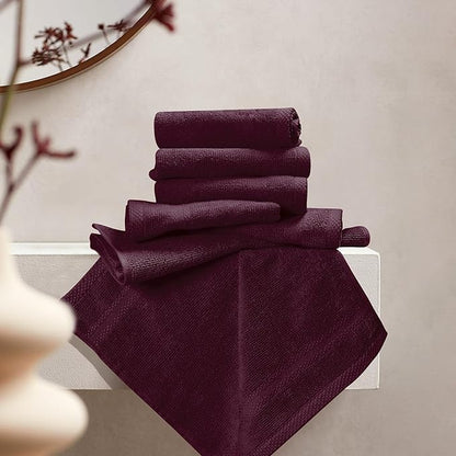 GLAMBURG Ultra Soft 12-Piece Washcloths Set 13x13-100% Ringspun Cotton