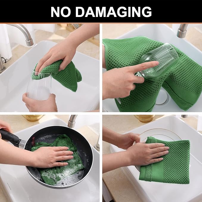 Homaxy 100% Cotton Dish Cloths, 6 Pack