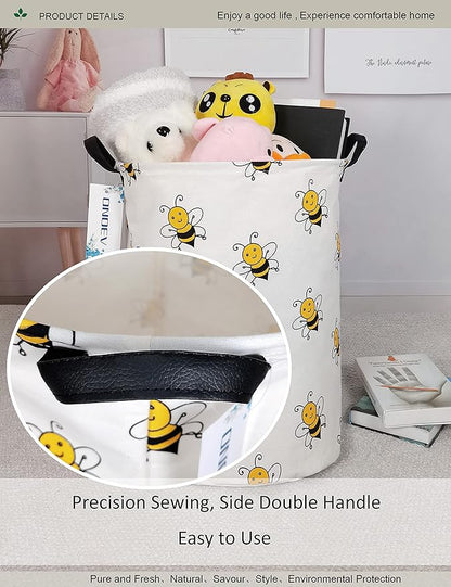 Round Folding Laundry Hamper, Canvas Basket, Nersury Hamper, Suitable