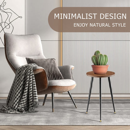 KINNARY Tall Plant Stand Indoor, Mid Century Wood Plant Stand Plant Table for Flower Pots, Heavy Duty Metal Plant Holder, Modern Home Decor Small Round Side End Table (11.8"x20")