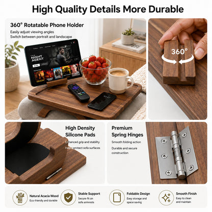 Couch Trays & Sofa Armrest Table - Multi-Functional Arm Trayes for Couch, Perfect Sofa Arm Tray Table for Snacks & Drinks