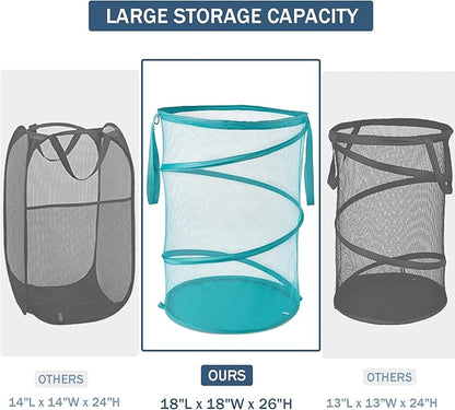 Seiritex Mesh Popup Laundry Hamper 115L Collapsible Laundry Basket No Lid Extra