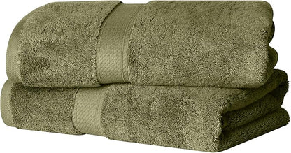 SUPERIOR Egyptian Cotton Pile Bath Towel Set of 2, Ultra Soft Luxury Towels