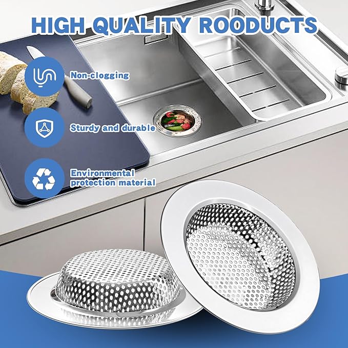 ROYEKDO 3PC Kitchen Sink Strainer Stainless Steel