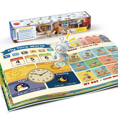 Interactive Learning Posters with Talking Astronaut Pen Tap to Learn ABCs Numbers Colors and Words Screen Free Educational Toy for Toddlers Ages 3 to 5