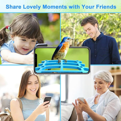 Smart Bird Feeder with Camera, Solar Powered, AI Recognition, Auto-Capture & Instant Notify, Identify 11,000+ Birds, 2K HD Footage, for Bird Enthusiasts, Outdoor Garden.