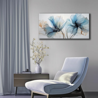 LAOTOART Flower Pictures Wall Decor For Bedroom Blue Canvas Wall Art For Office Women Modern Canvas Wall Art For Living Room Size 20 x 40 Inch