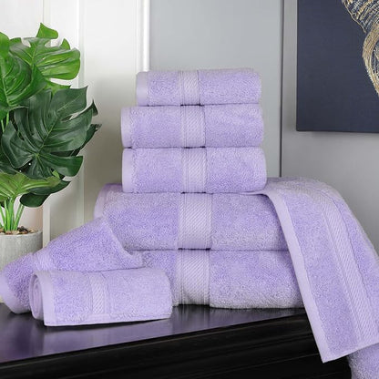 SUPERIOR Egyptian Cotton Pile 8 Piece Towel Set, Includes 2 Bath, 2 Hand