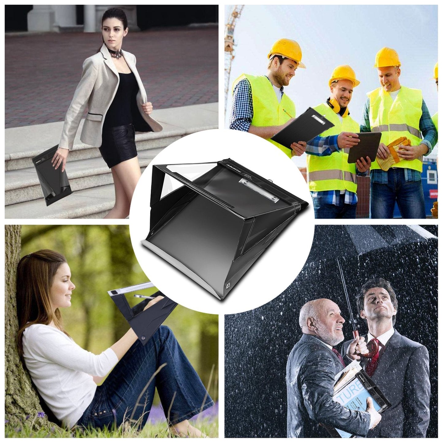 A4 Waterproof Clipboard Document Holder for Rain and Weather - PVC Writing Board Folder - A4 Size Black