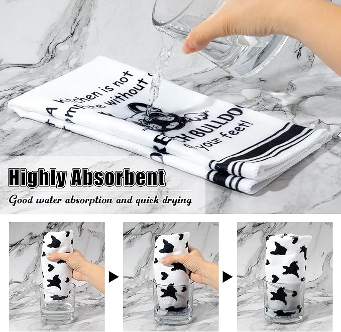 French Bulldog Kitchen Dish Towel
