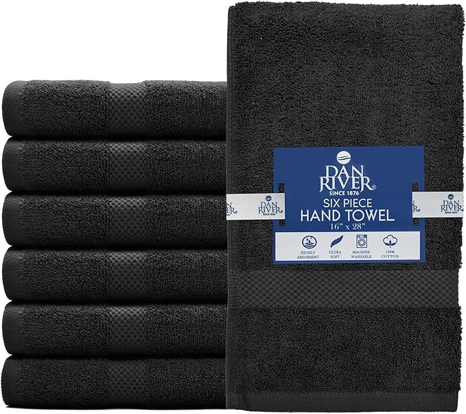 DAN RIVER 6-Pack Premium Hand Towels