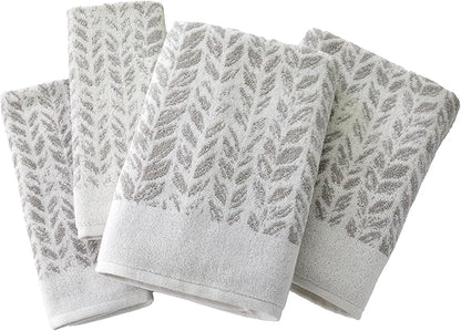SKL Home Distressed Leaves 100% Turkish Cotton Premium 4-Piece Towel Set