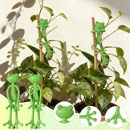 36 Pcs Frog Planter Hugger Frog Plant Stand Holder Bulk Green Frogs Plant Flower Pot Hugger Climbing Fixture Clip Plants Propagation Buddy Cute Support for Climbing Plants Indoor Outdoor Garden