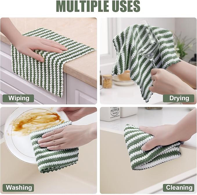 Homaxy 24 Pack Kitchen Dish Cloths, Ultra Soft and Absorbent Dish Towels