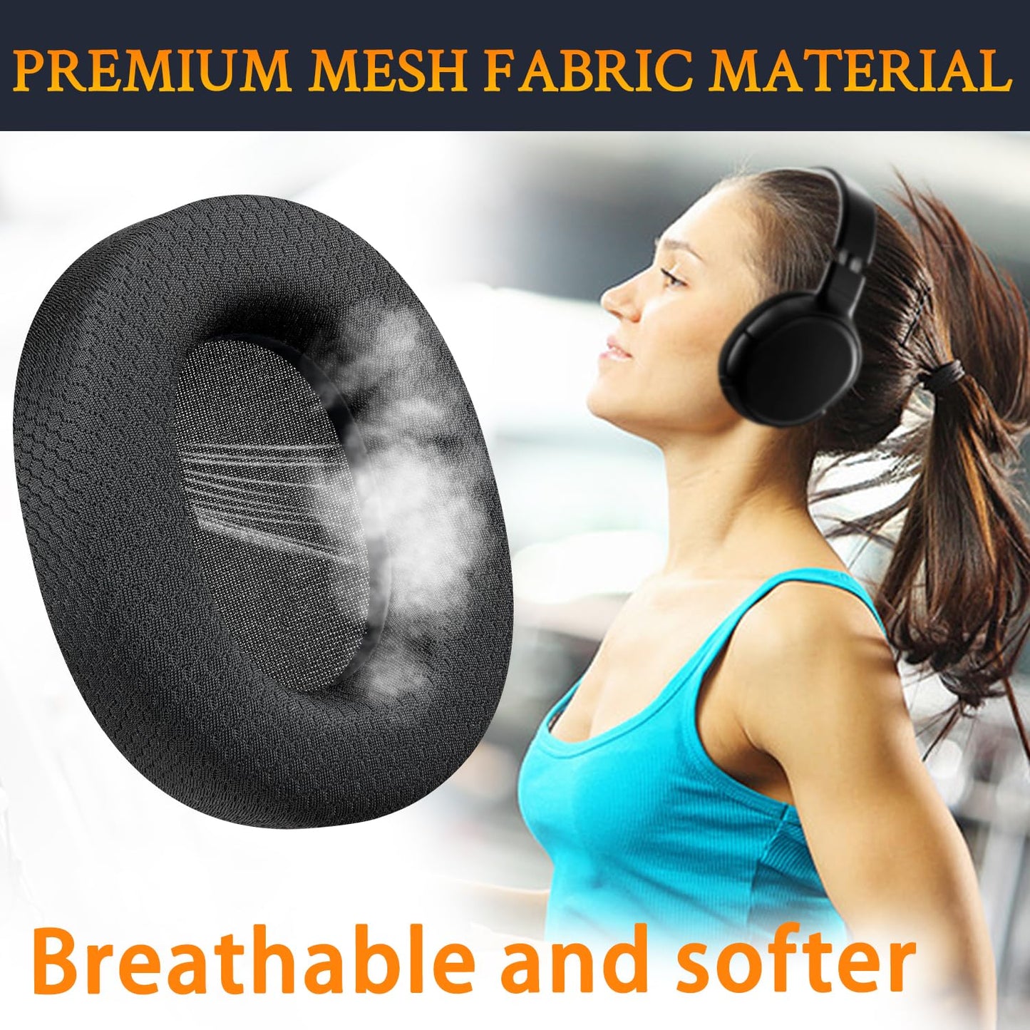 SOULWIT Replacement Earpads for SteelSeries Arctis 1/3/5/Arctis 7/7+/7P/7P+/7X/7X+/9/9X/Pro/Prime(Do Not Fit Any Arctis Nova) Headset, Ear Pads Cushions with High-Density Foam - Black