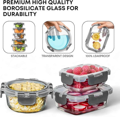 Razab 30 PC Glass Food Storage Containers