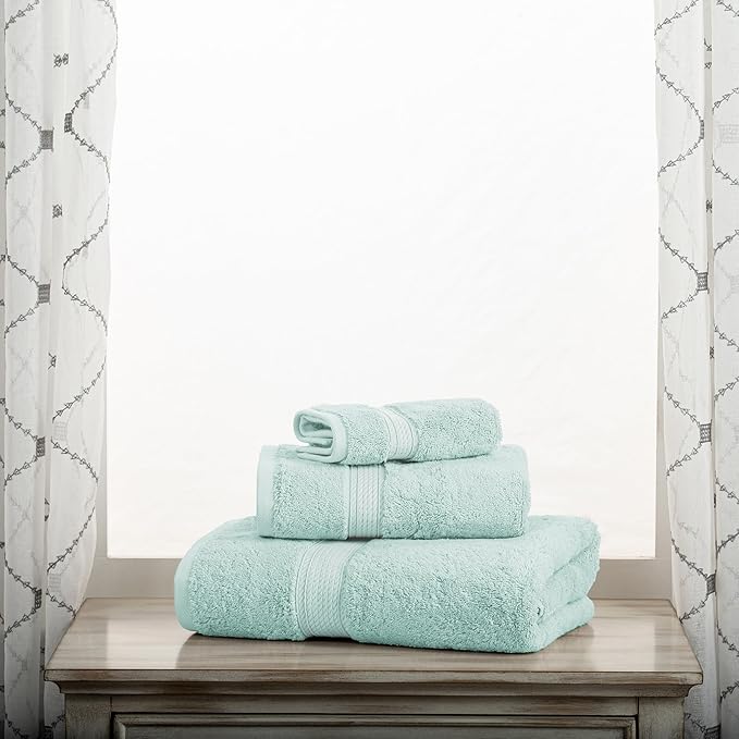 SUPERIOR Egyptian Cotton Pile 3 Piece Towel Set, Includes 1 Bath, 1 Hand