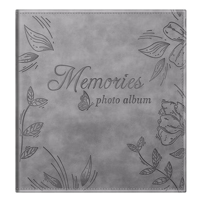 Fintie Photo Album Self Adhesive for 3x5 4x6 5x7 6x8 8x10 Pictures, 60 Sticky Pages DIY Photo Album with A Metallic Pen, Scrapbook Book for Family Wedding Anniversary Pictures, Gray