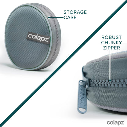 2 x Grey Large Collapsible Dog Bowls for Travel - Collapsible Dog Water Bowl with Case