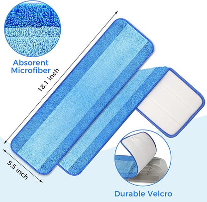 12-Pack Microfiber Cleaning Pads, 18-Inch Microfiber Mop Pads Compatible