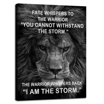 WYJZDZQ8 Motivational Canvas Office Wall Art Lion Inspirational Picture Animal Print Poster Painting Modern Inspiring Artwork Living Room Bedroom Office Decor Frame Ready to Hang[18" W x 24" H]