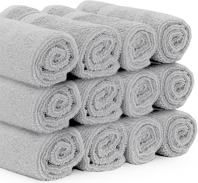 White Classic Luxury Cotton Washcloths 13x13 Inch