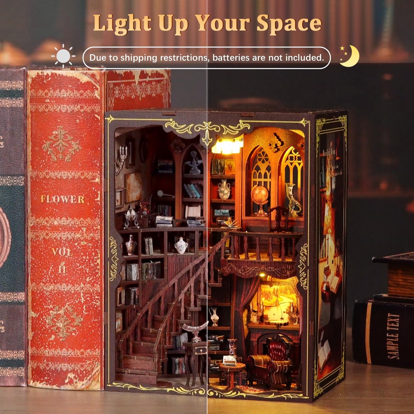 Hallisun DIY Miniature House Building Kits, Japanese Restaurant and Ancient Rhyme Library 3D Wooden Dollhouse Toys, Birthday Christmas Festival Gift for Teens Adults