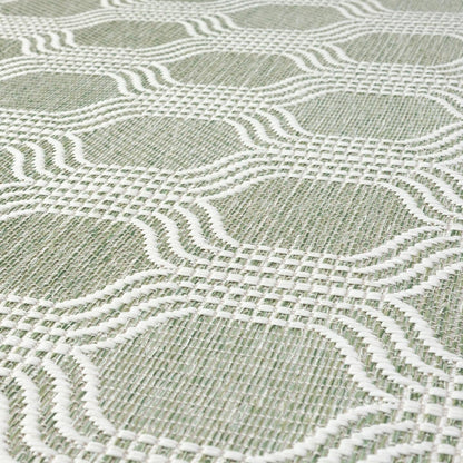 LUXE WEAVERS Moroccan Geometric Trellis Green 5x7 Area Rug, Outdoor Low Pile Carpet