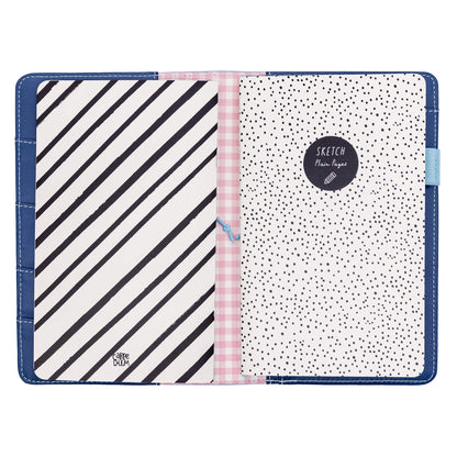 Pukka Pad, Carpe Diem Refillable Traveler’s Notebook Cover – Faux Leather Portfolio with Blank and Lined Notepads – Includes 6 Pockets, Pen Loop, and Elastic Closure – 8.5 x 5.5 Inches, Ditsy Floral