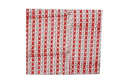 Generic 3.3 Gallon Cotton Hand Block Printed Paper Waste Basket |Small Decorative Trash Can for Housewarming Gifts in Living Room, Bedroom, Bathroom | Eco-Friendly, Plastic-Free (1, RED White)