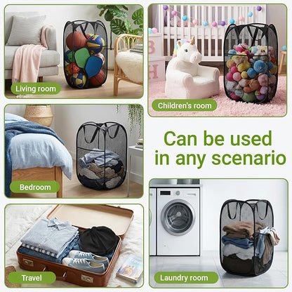 BATTOO Deluxe Strong Mesh Pop up Laundry Hamper Basket