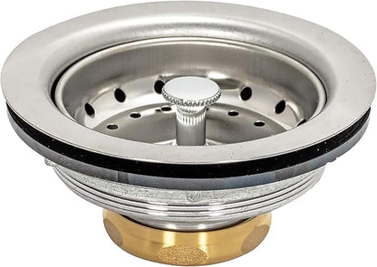 EZ-FLO Kitchen Sink Strainer Fits 3-1/2 Inch Opening, Sink Drain Assembly