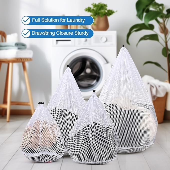 4Pcs Mesh Laundry Bags Washing Machine Mesh Wash Bags