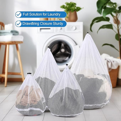 4Pcs Mesh Laundry Bags Washing Machine Mesh Wash Bags