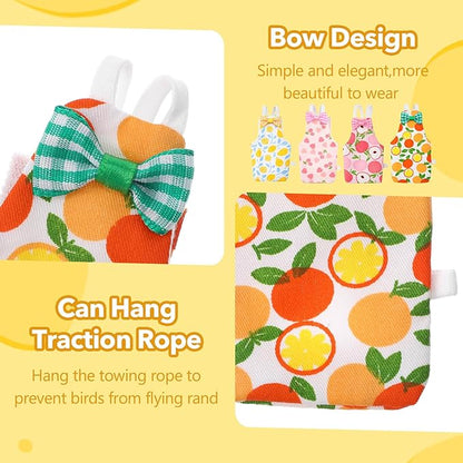 4Pcs Bird Diaper - Cute Pet Bird Diaper with Waterproof Inner, Reusable Flight Suit for Cockatiel Parakeet (Medium)