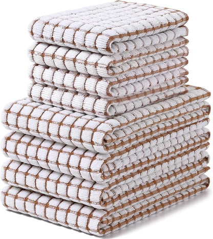 Homaxy Kitchen Towels and Dishcloths Set, 16 x 25 and 12 x 12 Inches, Super