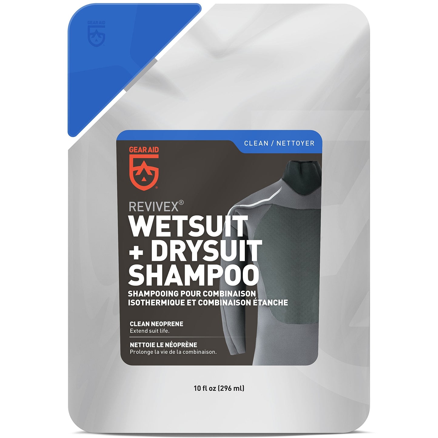 GEAR AID Wetsuit, Drysuit Cleaner and Conditioner – Wash Away Salt, Chlorine, and Residue with Concentrated Shampoo, Keeps Gear Fresh, Durable, and Ready for Use, 10 fl oz
