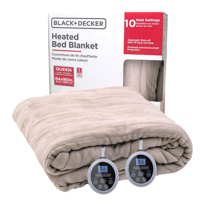 BLACK+DECKER Heated Blanket Electric Throw, Fleece Electric Blanket, Heating Blanket with 4 Heating Levels, 3H Timer, Auto Shutoff, Fast Heating (50x60 inches, Maroon)