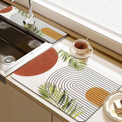 19.5" x 12" Dish Drying Mat & 24" x 5.5" Sink Splash Guard, Super Absorbent