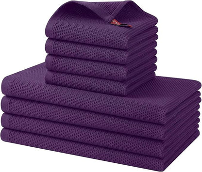 Homaxy 100% Cotton Kitchen Towels and Dishcloths Set