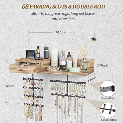 VINAEMO Jewelry Organizer Hanging Wall Mounted Jewelry Holder